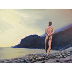 desnudo, frente al mar